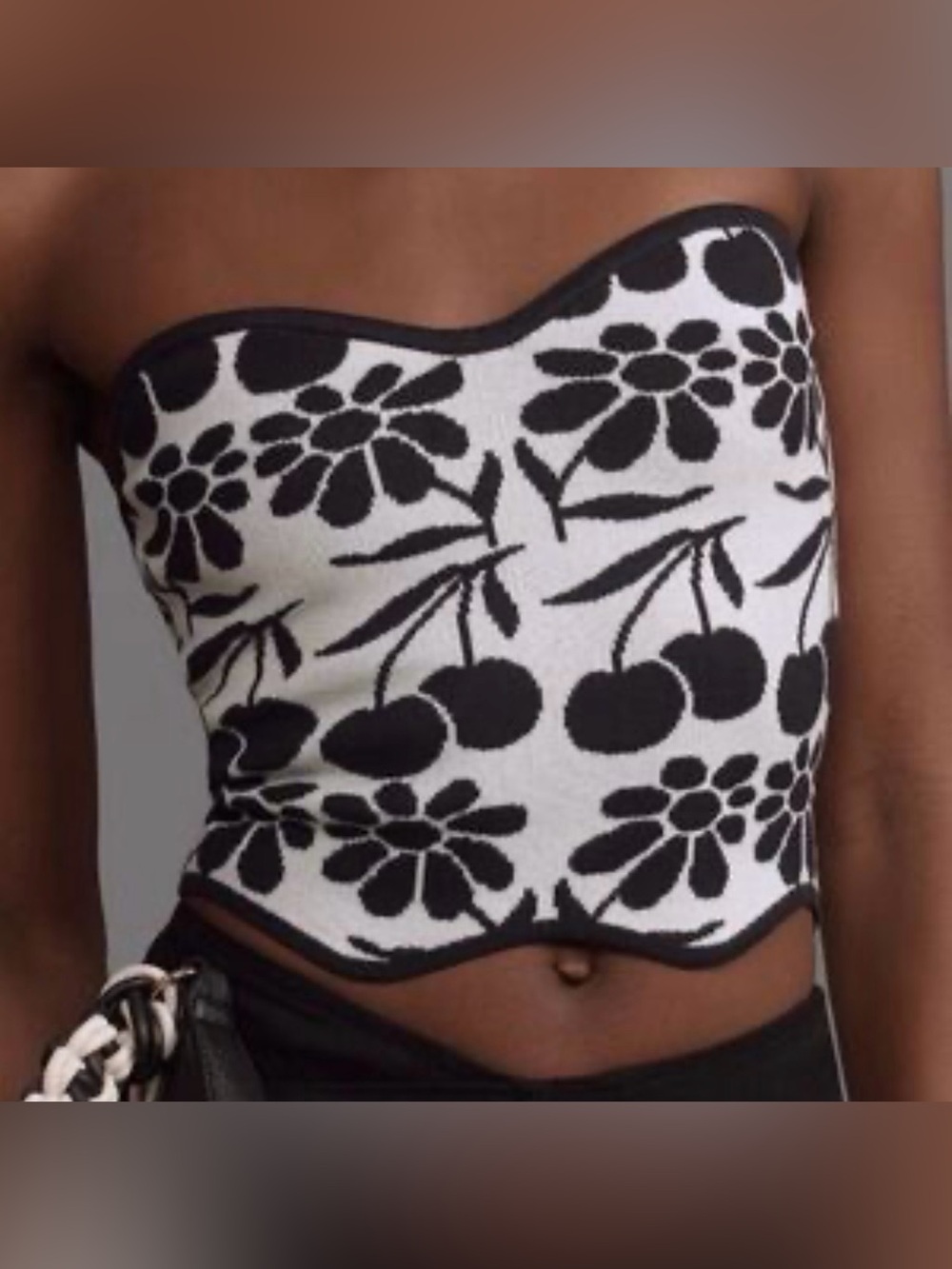 Anthropologie Maeve Scalloped-Hem Sweater Tube Top
